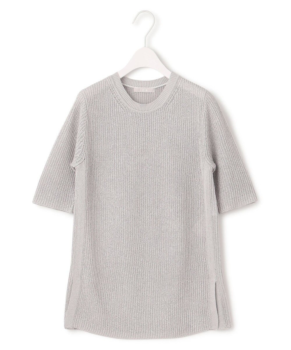 ICB 【WEB限定カラーあり・洗える】 ペーパーブレンドシャインニット 5分袖プルオーバー 