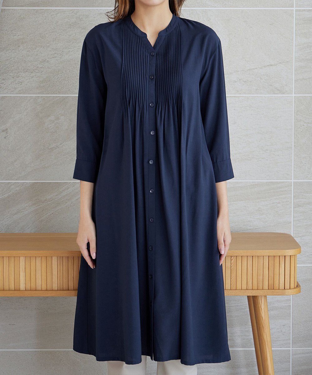 Tiaclasse L 【3way】ピンタックシャツワンピース 