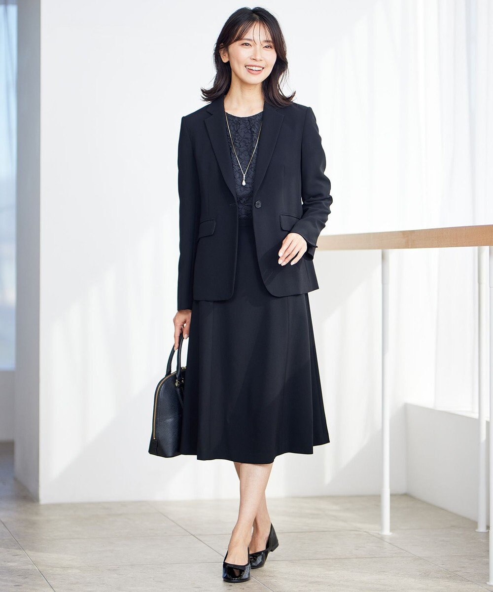 23区 【洗える】トリアセダブルジョーゼット フレア ワンピース 