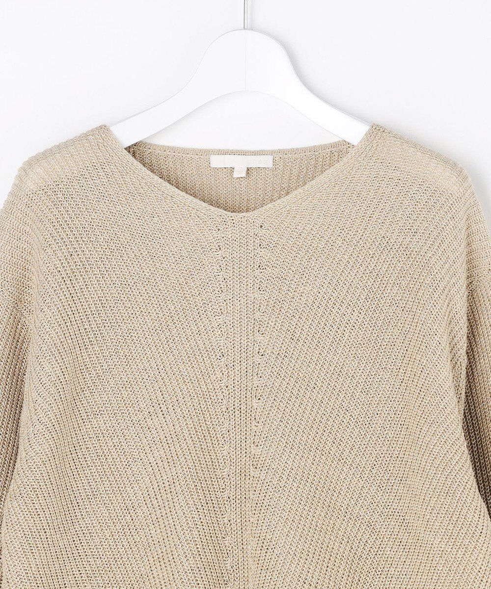 自由区 L リネンミドルゲージプルオーバー ニット 