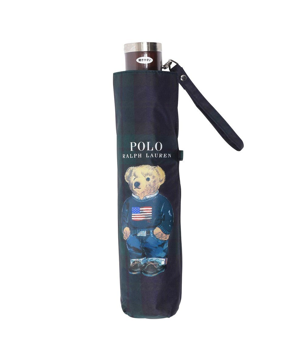MOONBAT POLO RALPH LAUREN 遮光 晴雨兼用 折りたたみ日傘 チェック ポロベア 