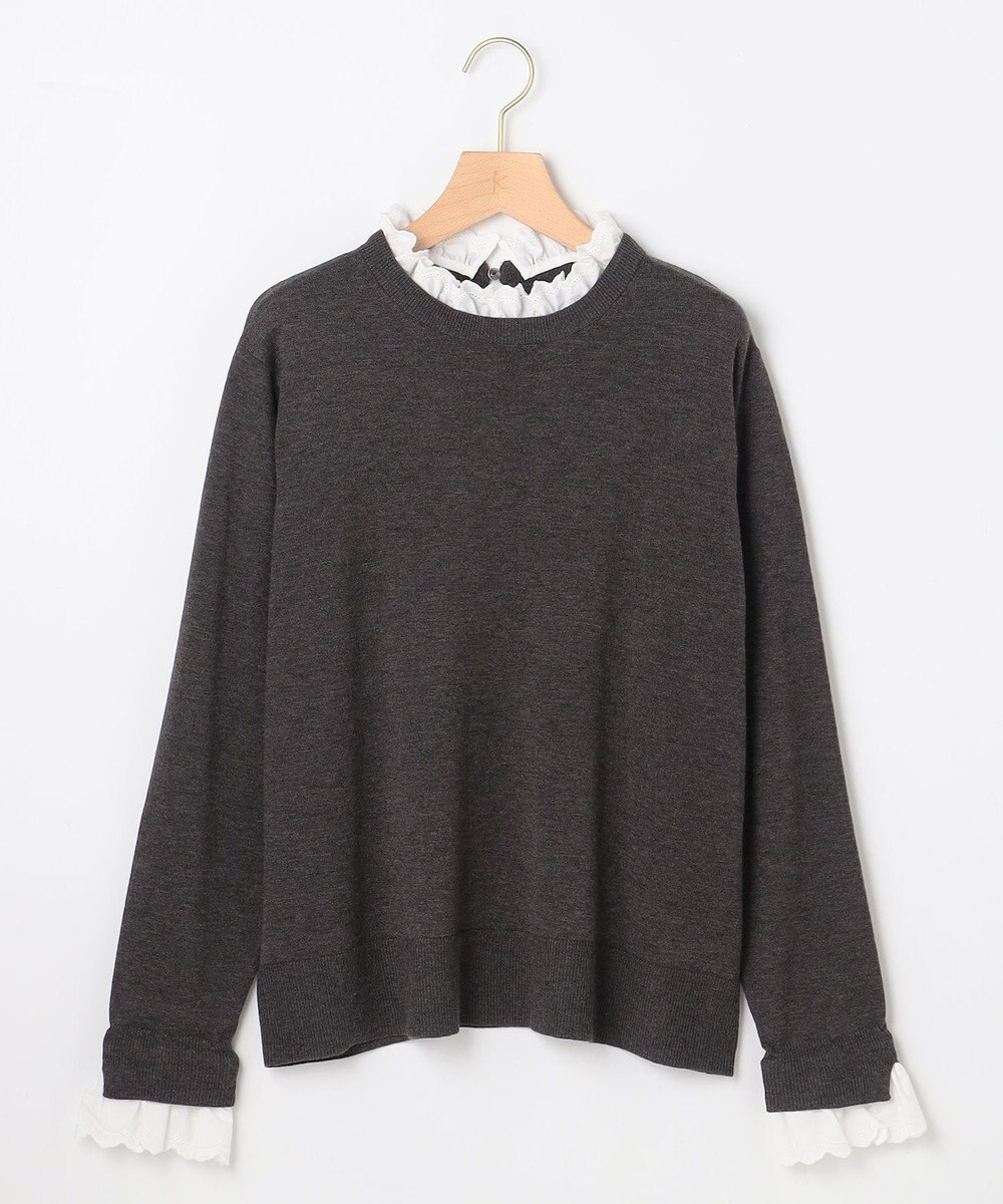 組曲 【WEB限定】レースフリルスタンド ニット 