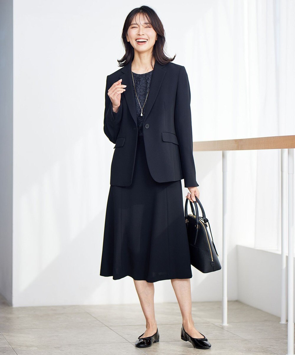 23区 【洗える】トリアセダブルジョーゼット フレア ワンピース 