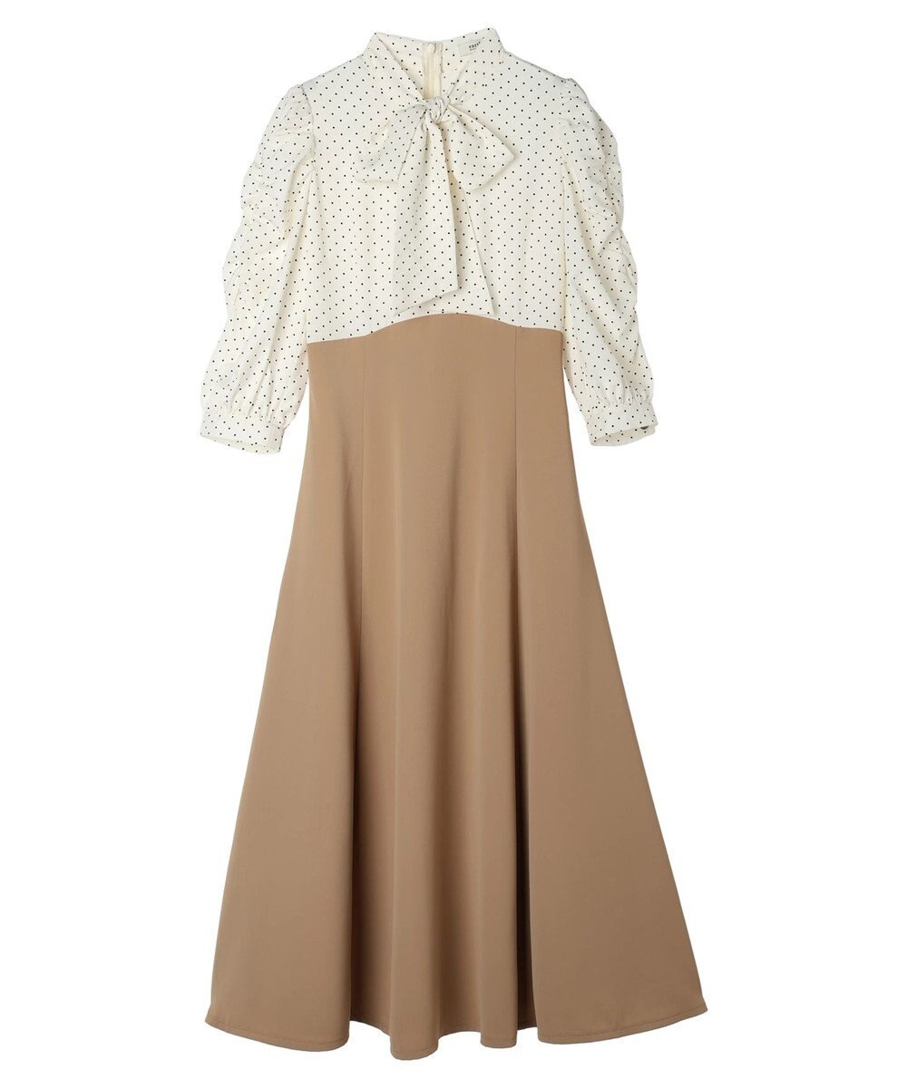 earth music&ecology ハイウエスト切り替えドッキングフレアワンピース 