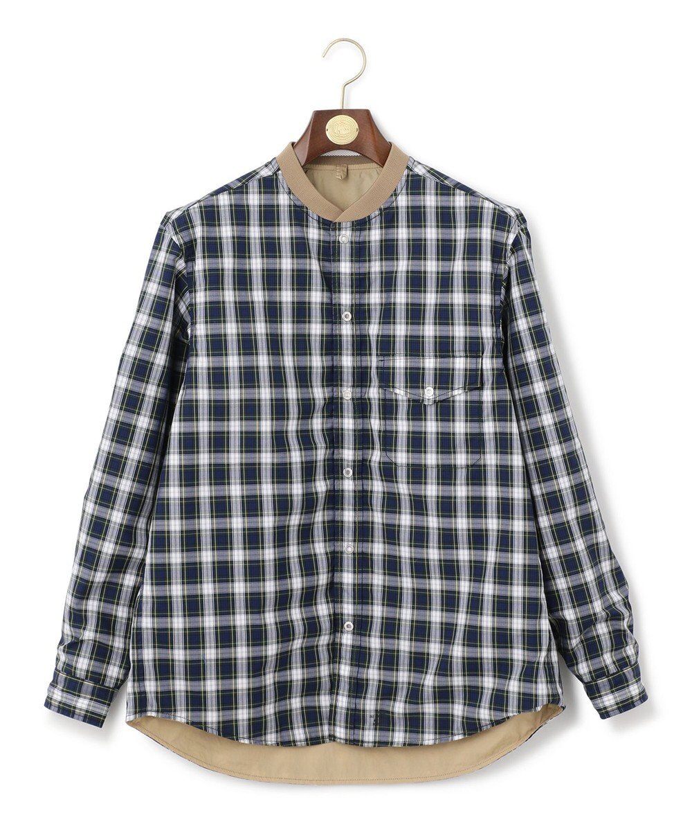 J.PRESS MEN マルチチェック×ナイロンタフタワッシャー リバーシブルシャツ 
