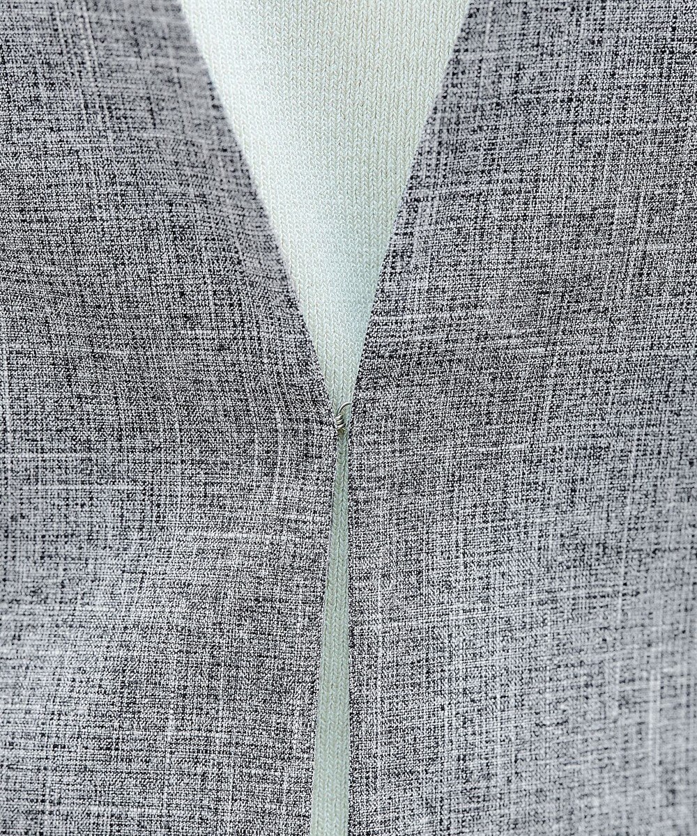 Tiaclasse 【洗える】  麻調半袖ジャケット 