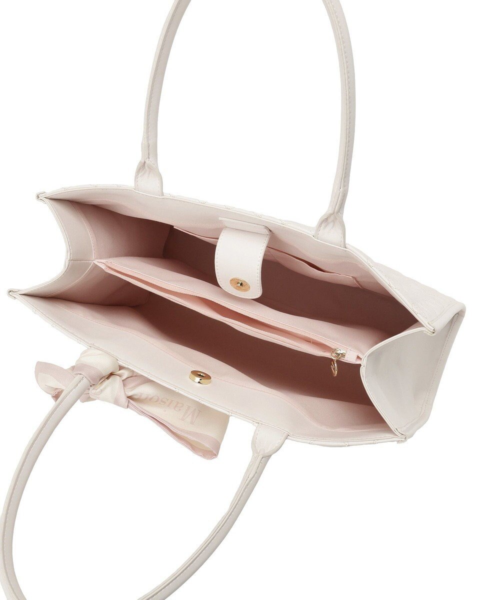 Maison de FLEUR スカーフ付き2ルームリボンキルティングトート 