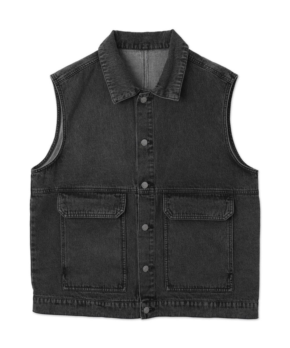 WEGO 【ユニセックス着用ITEM/MLサイズ展開】ワーカーズデニムベスト 