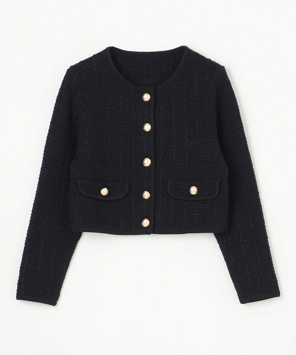 GRACE CONTINENTAL ツイードショートニットカーディガン 