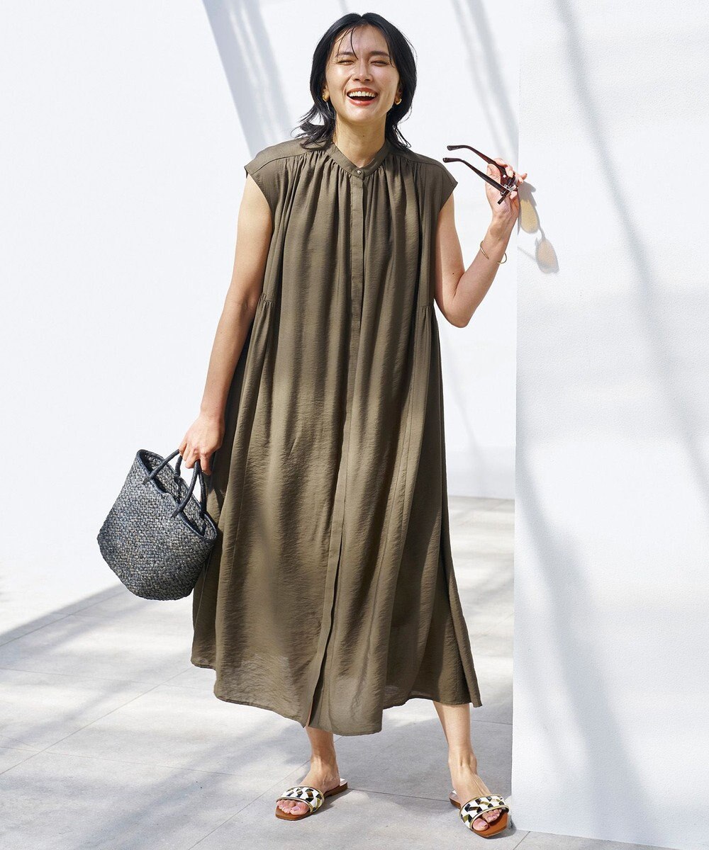 UNFILO ヴィンテージシアー ギャザーワンピース 