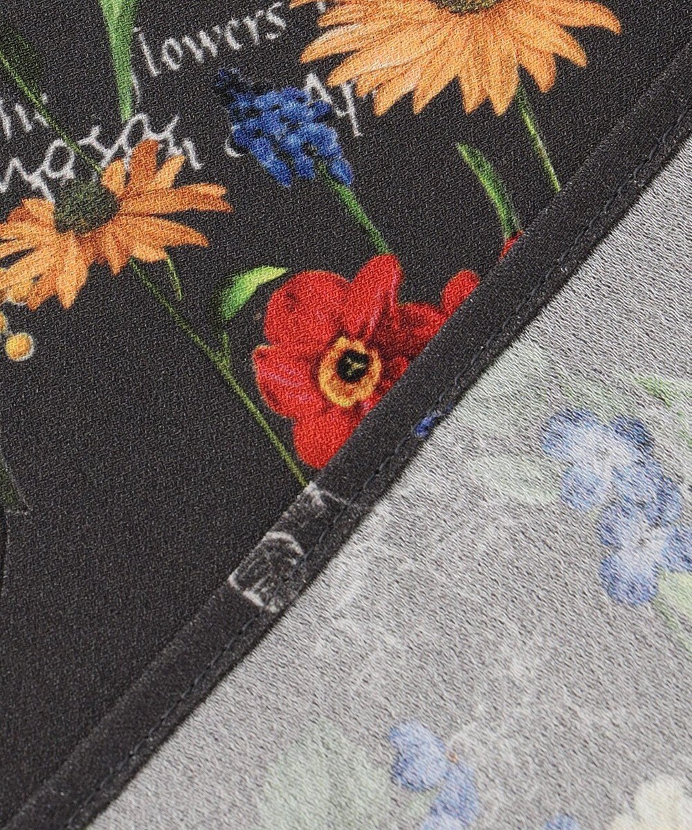 自由区 【洗える】フラワーガーデンプリント ブラウス 