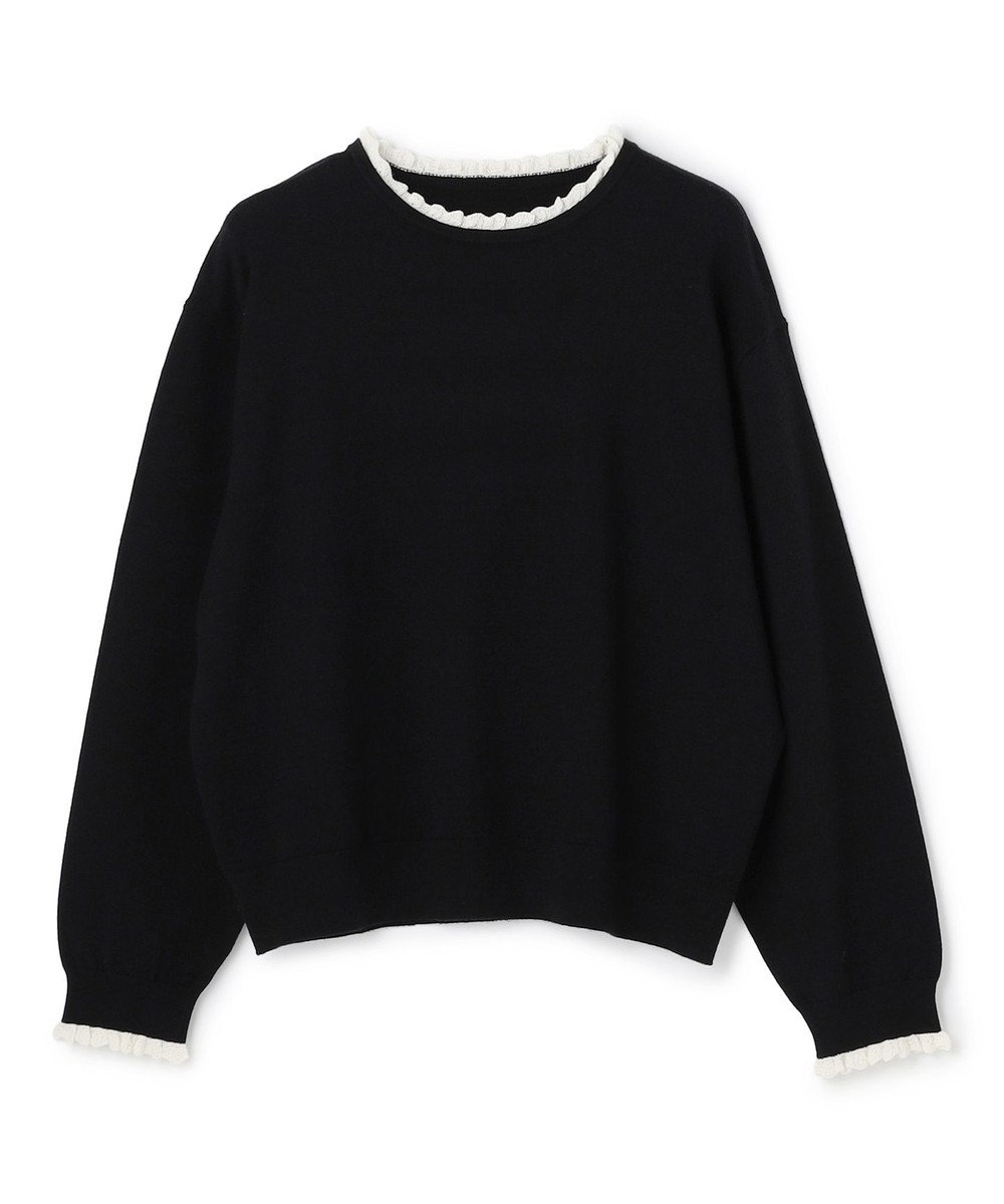 UNFILO フリルトリミング ニット 