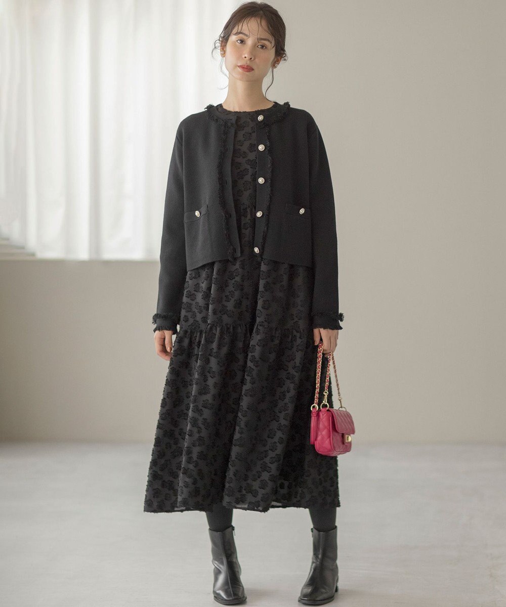 組曲 S カットジャカードティアードワンピース 