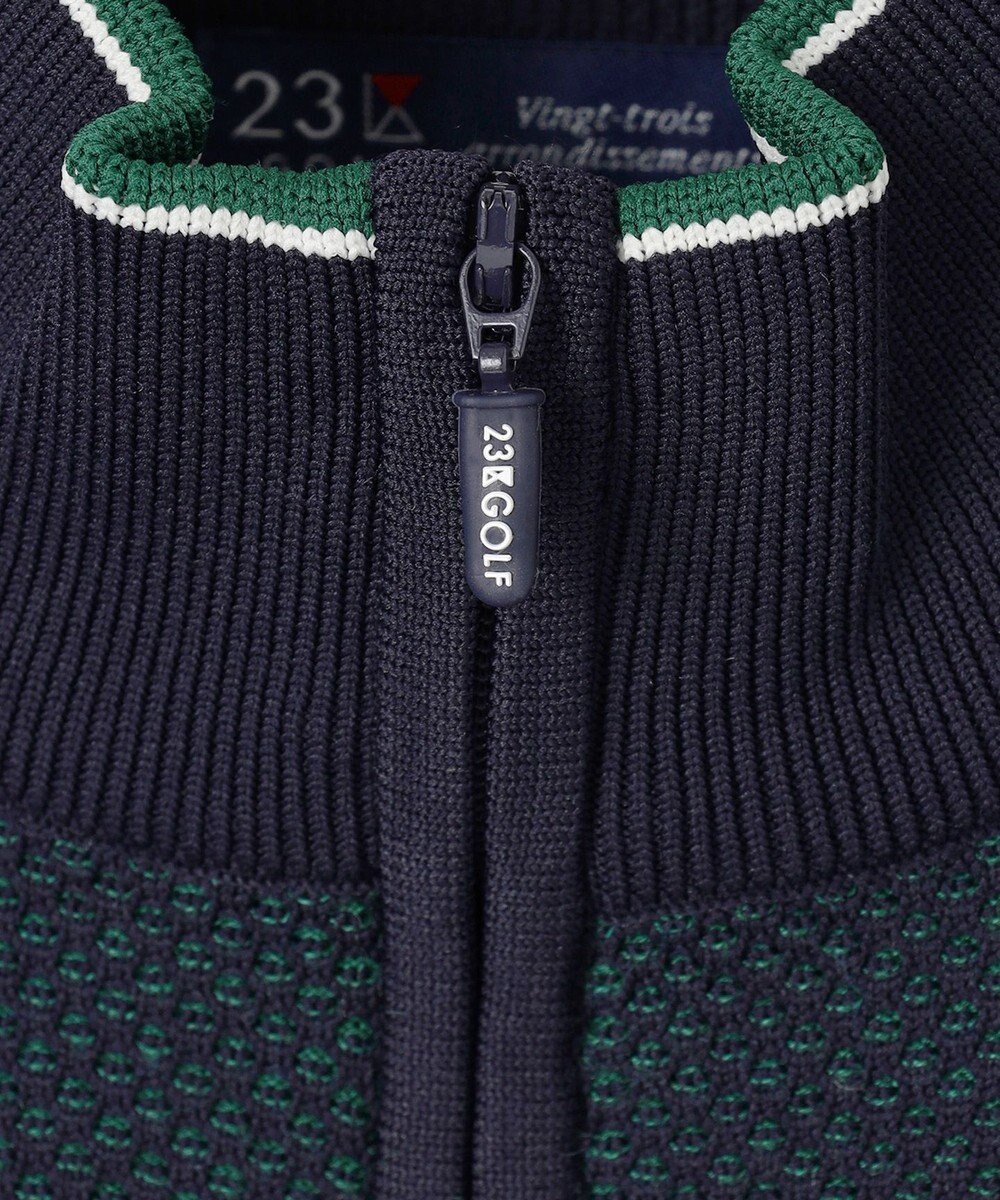 23区GOLF 【MEN】【ウォッシャブル】ハーフジップニットプルオーバー 