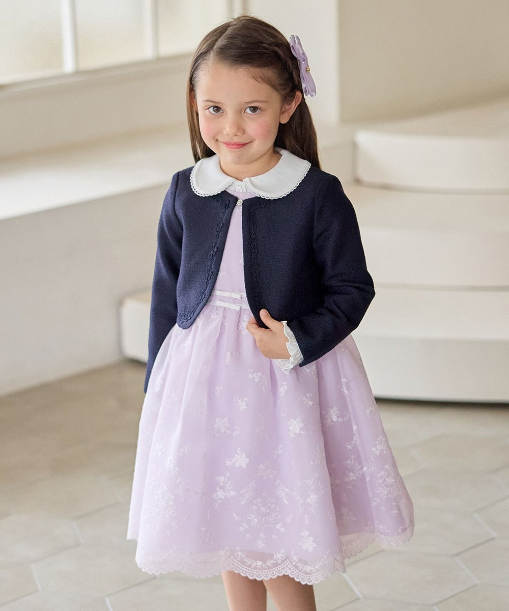 ANY KIDS 総刺繍 花柄ワンピース 