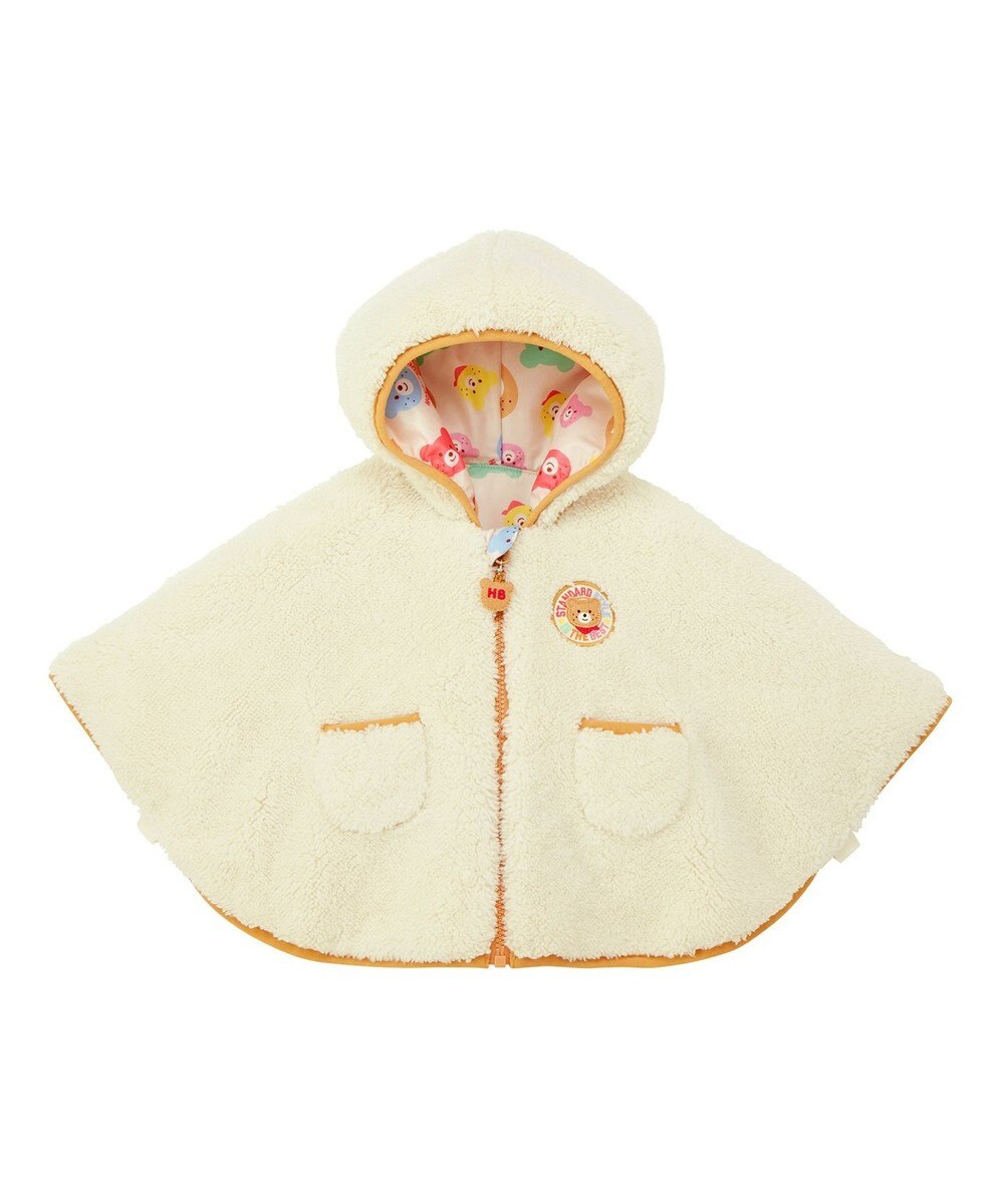 MIKI HOUSE HOT BISCUITS 裏ボアフリース リバーシブル総柄マントギフトセット【BOX付き】 