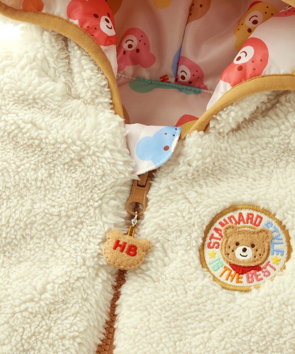 MIKI HOUSE HOT BISCUITS 裏ボアフリース リバーシブル総柄マントギフトセット【BOX付き】 