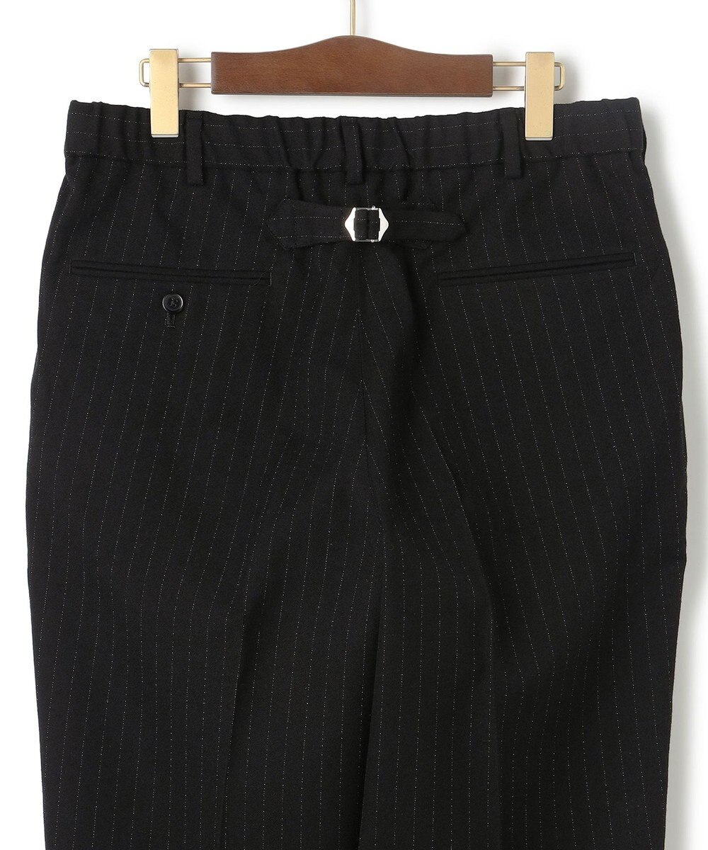 J.PRESS MEN 【J.PRESS ORIGINALS】Wool Silk Angola Chalk Stripes Spindle 1Tuck Piped Stem Slacks / Japan Made 