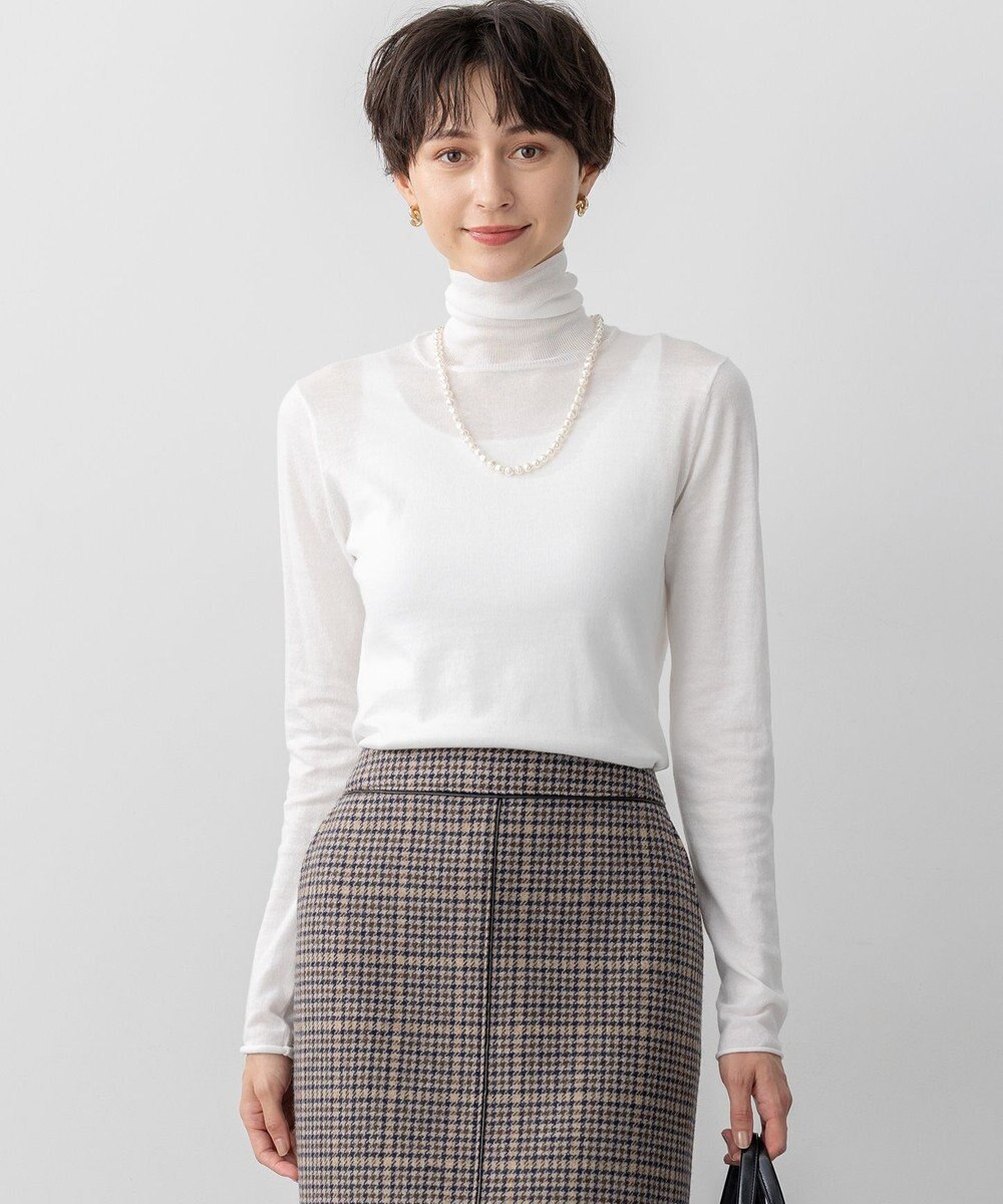 23区 S 【CLASSY.掲載/洗える】スムージーコットン タートルネック ニット 