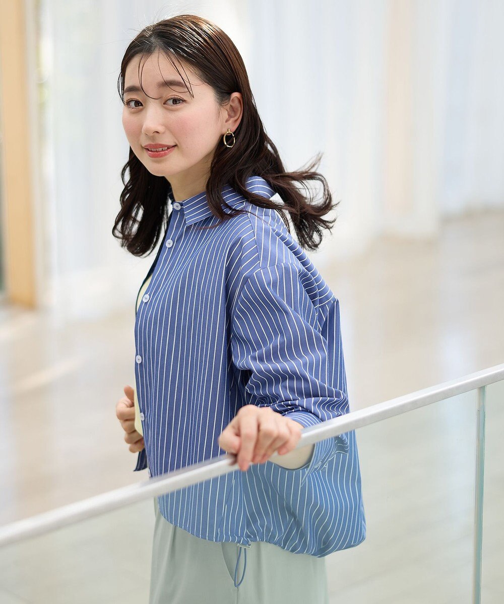 ANY 【洗濯機可】ストライプドロストシャツ 