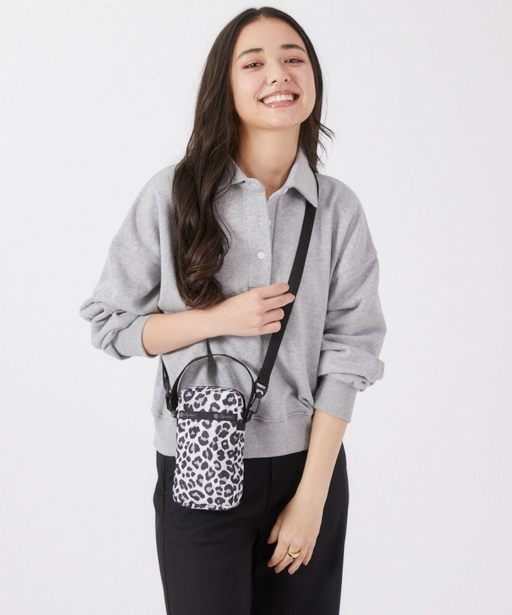 LeSportsac MINI PHONE CROSSBODY/ニュートラルレオパード 