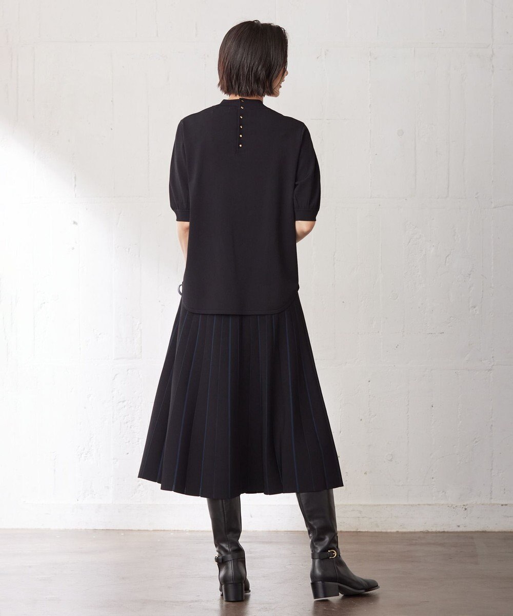 J.PRESS LADIES L 【洗える】レーヨンエリートストレッチ ギャザースリーブ ニット 