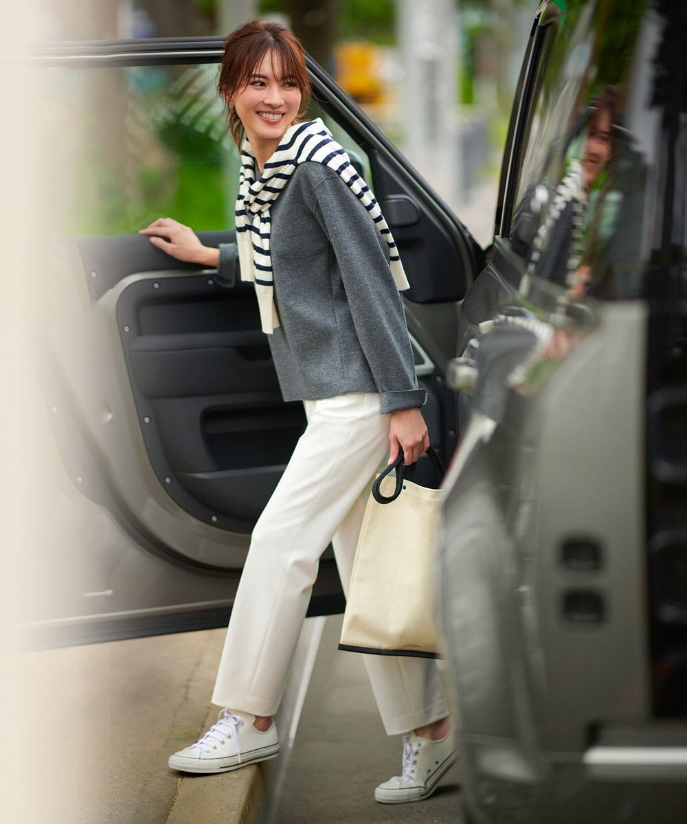 23区 【CLASSY.1月号掲載】ウール圧縮スムース クルーネック トップス 