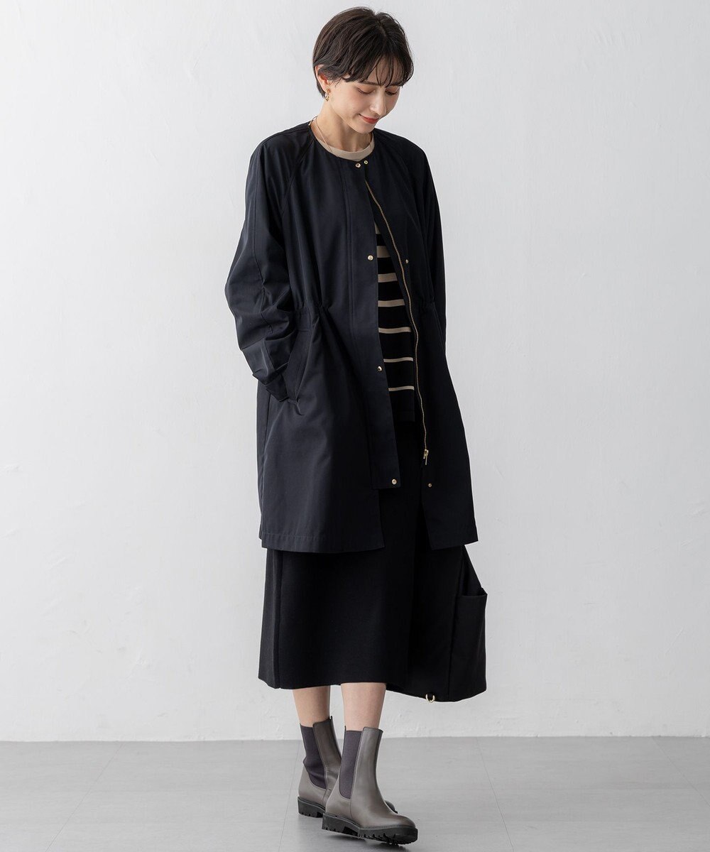 23区 【撥水加工】ライトツイル ノーカラーコート 