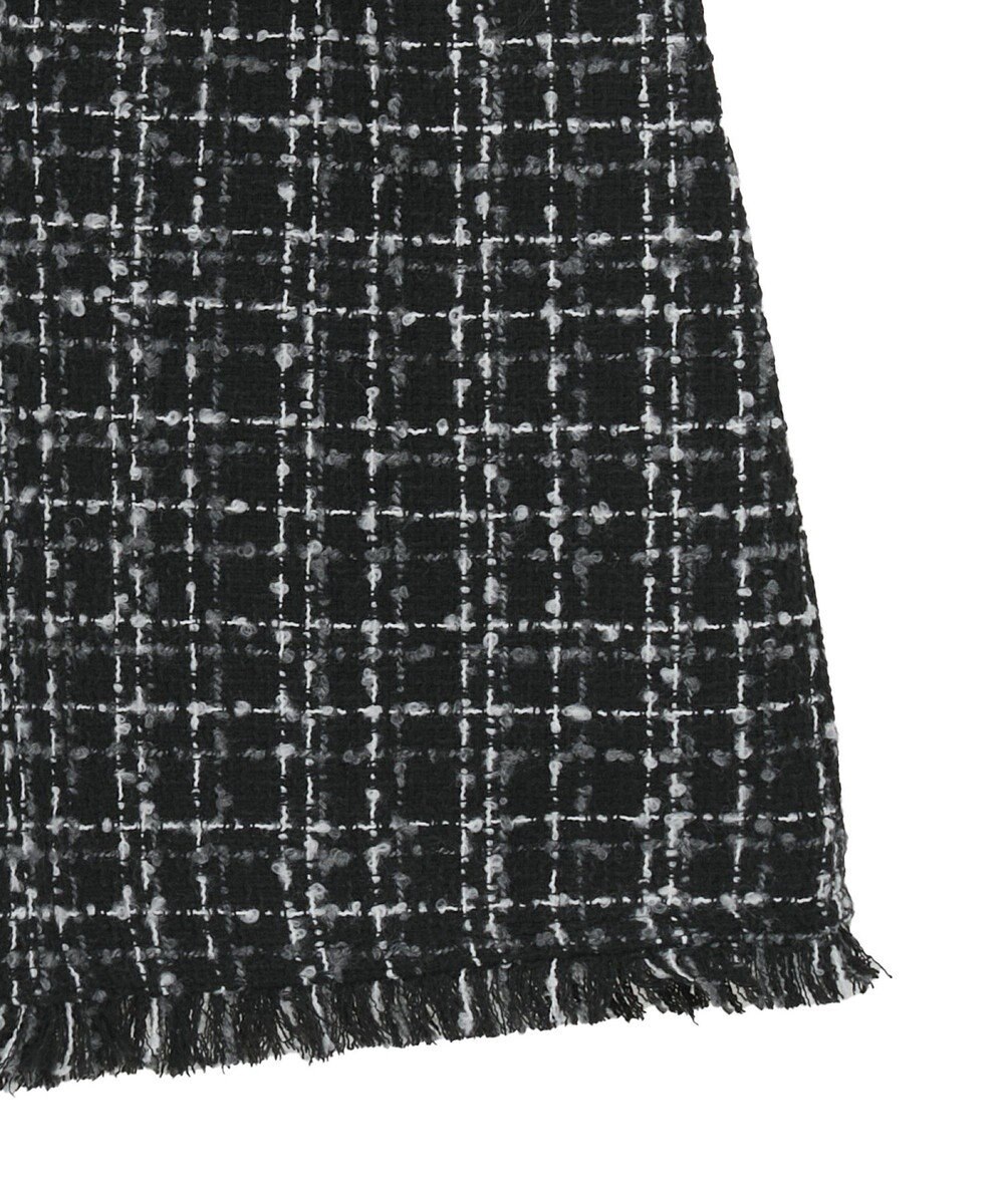 earth music&ecology 【セットアップ可】フリンジツイードミニスカート 