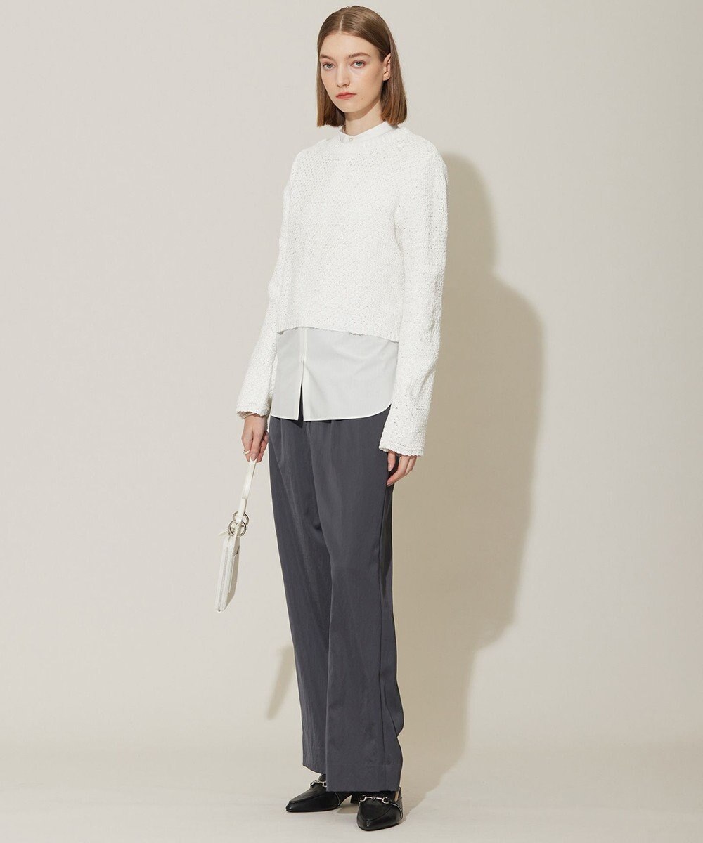 ICB 【接触冷感・UVケア・洗える】 ヴィスコースナイロンサテン ワイドパンツ 