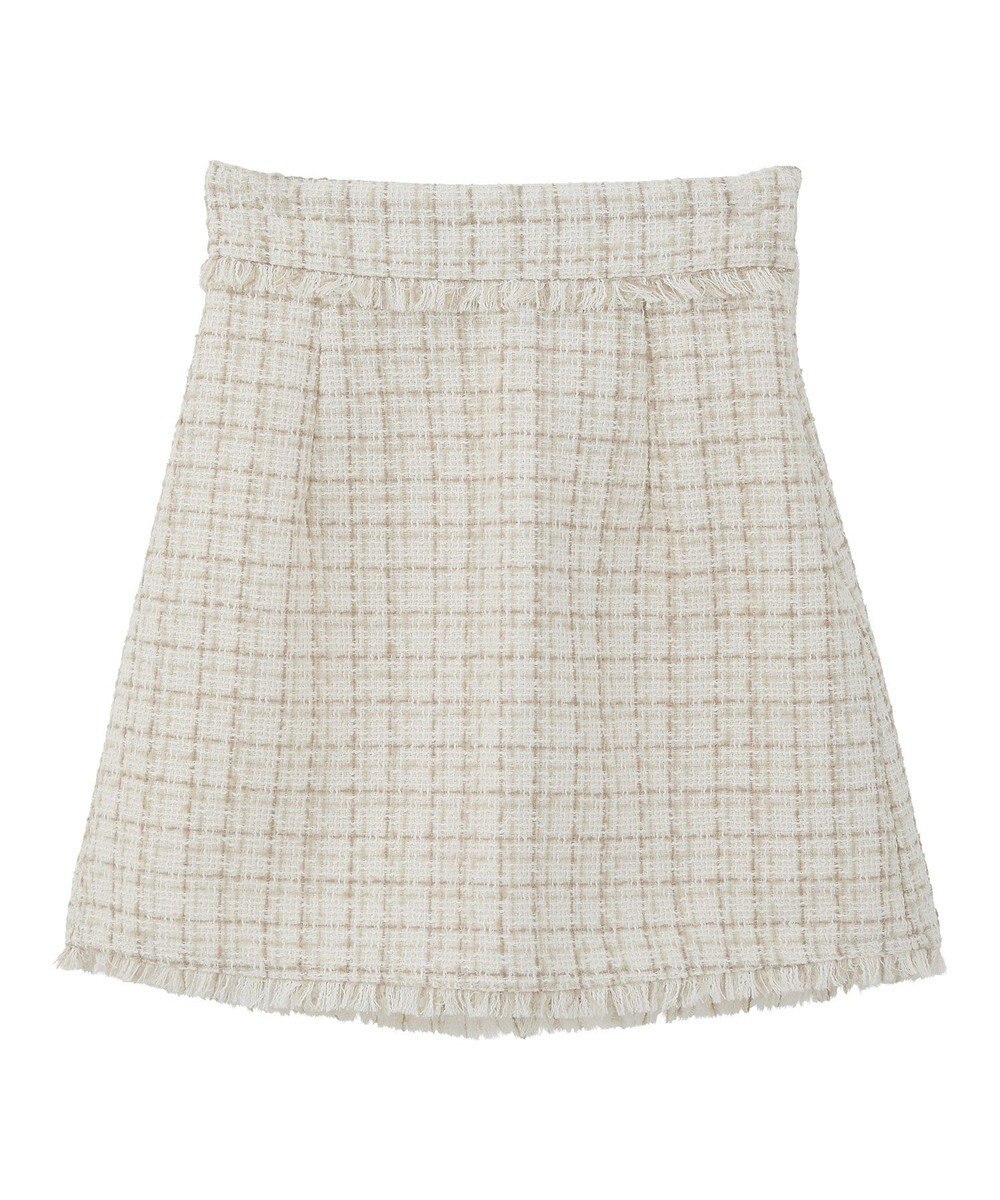earth music&ecology 【セットアップ可】フリンジツイードミニスカート 
