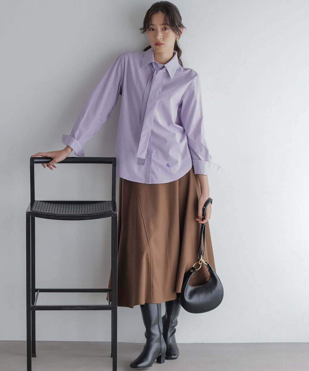 組曲 ツイル起毛フレア スカート 