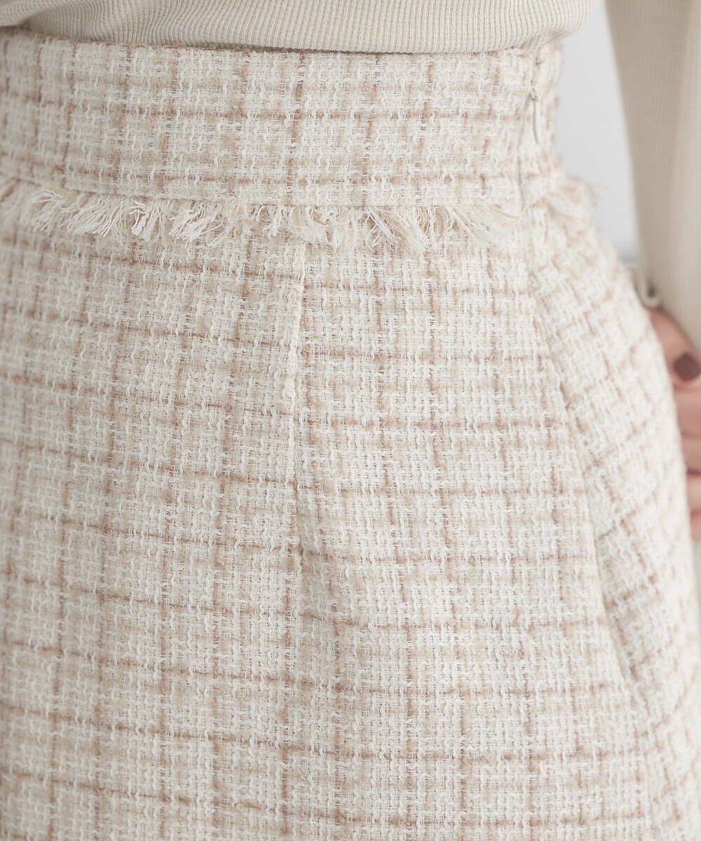 earth music&ecology 【セットアップ可】フリンジツイードミニスカート 