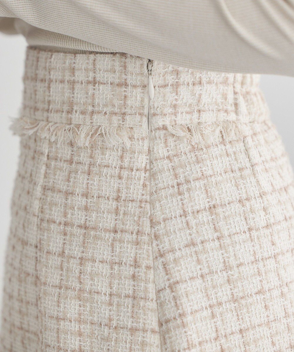 earth music&ecology 【セットアップ可】フリンジツイードミニスカート 