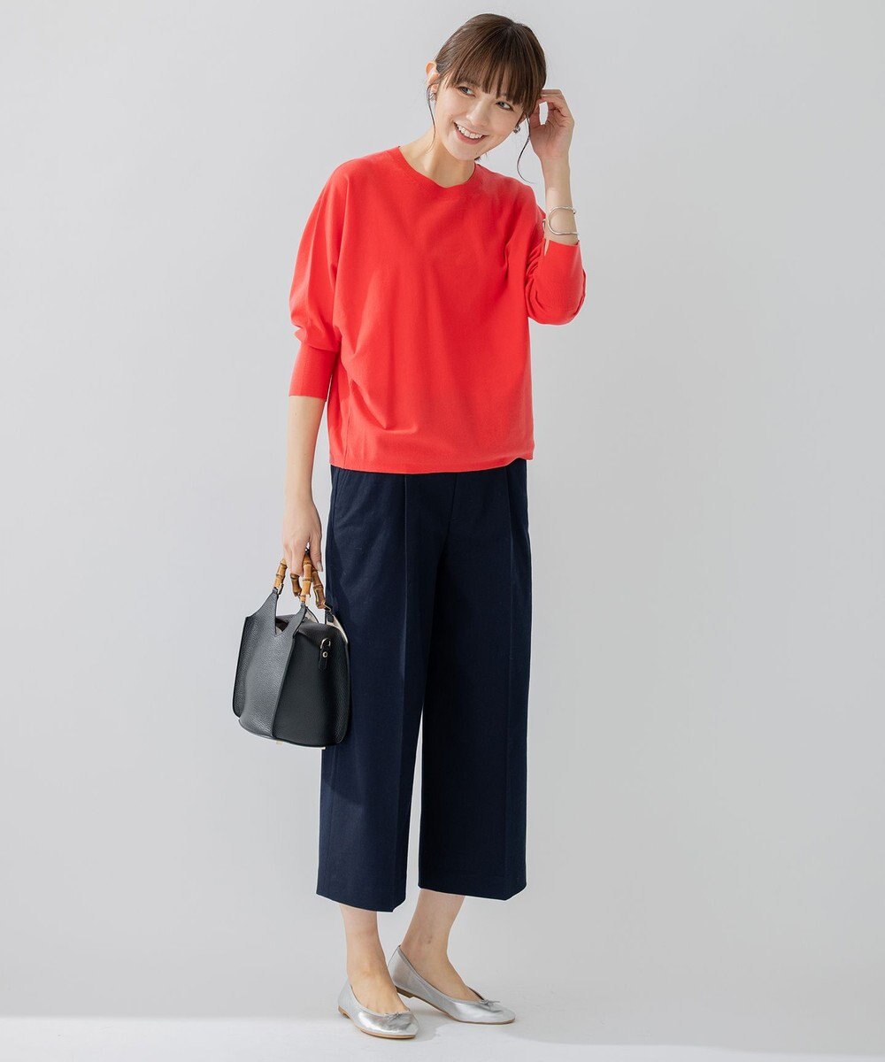 23区 【洗える】テンセルストレッチ ドルマン ニット 