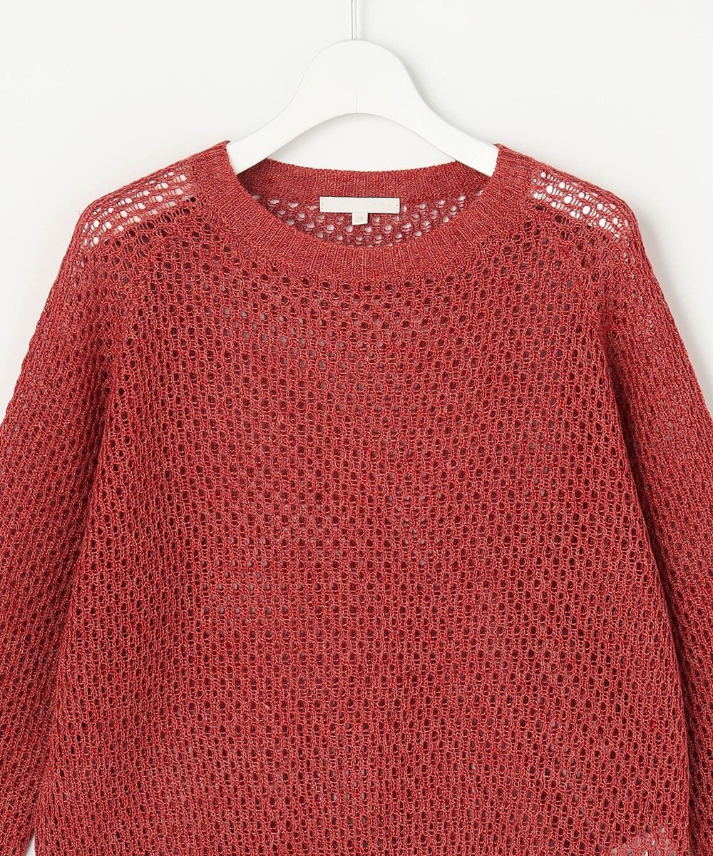 自由区 S 【SHIHOさん着用】リネンミドルゲージメッシュ ニット 