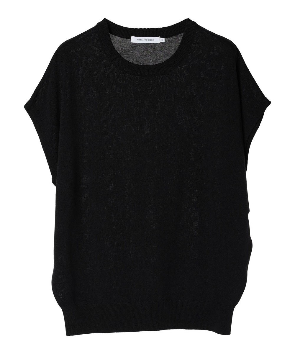 AMERICAN HOLIC 接触冷感フレンチスリーブニットプルオーバー 