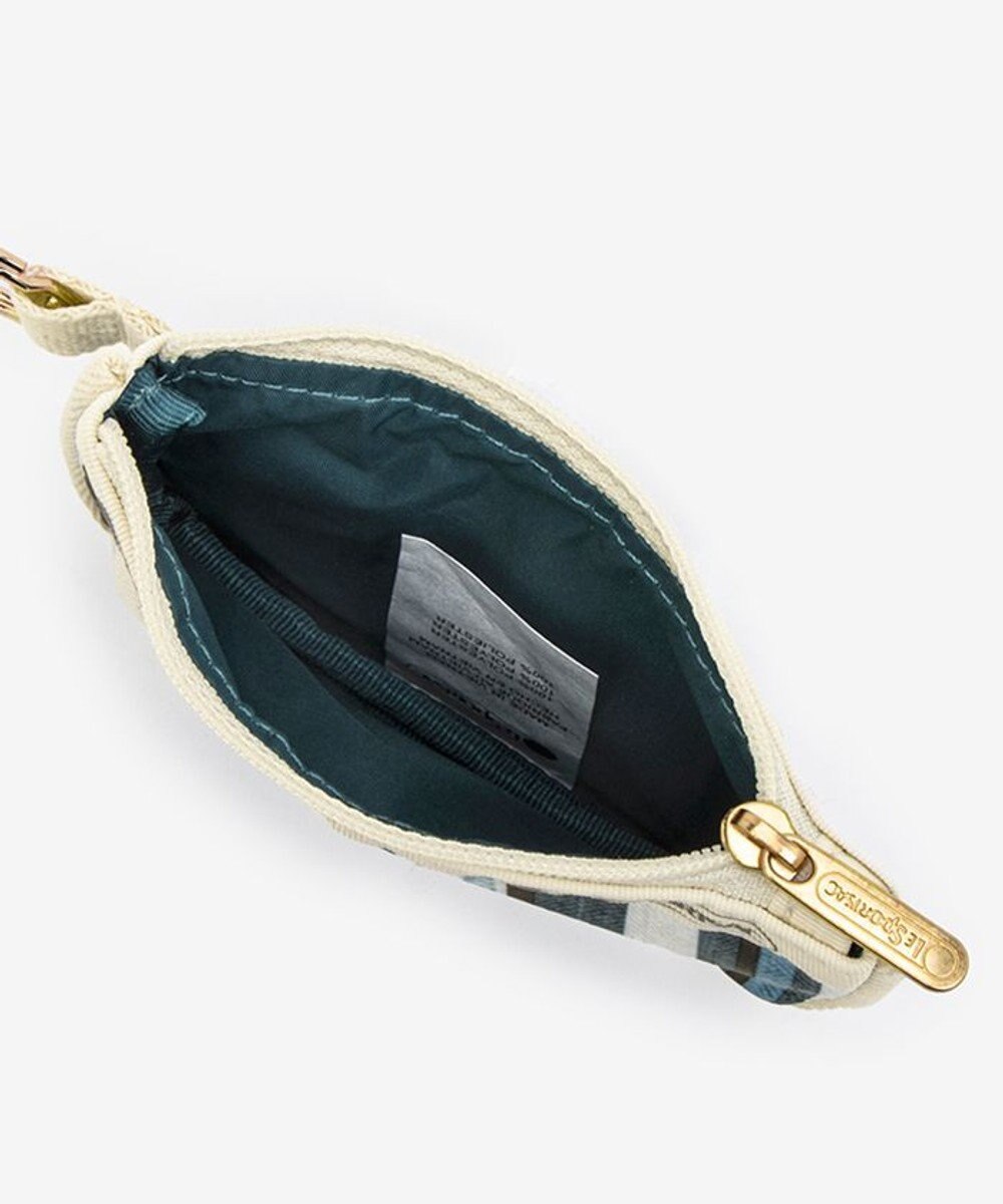 LeSportsac KEY CARD HOLDER/ティールグリーンストライプ 