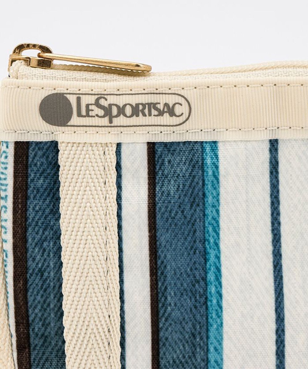 LeSportsac KEY CARD HOLDER/ティールグリーンストライプ 