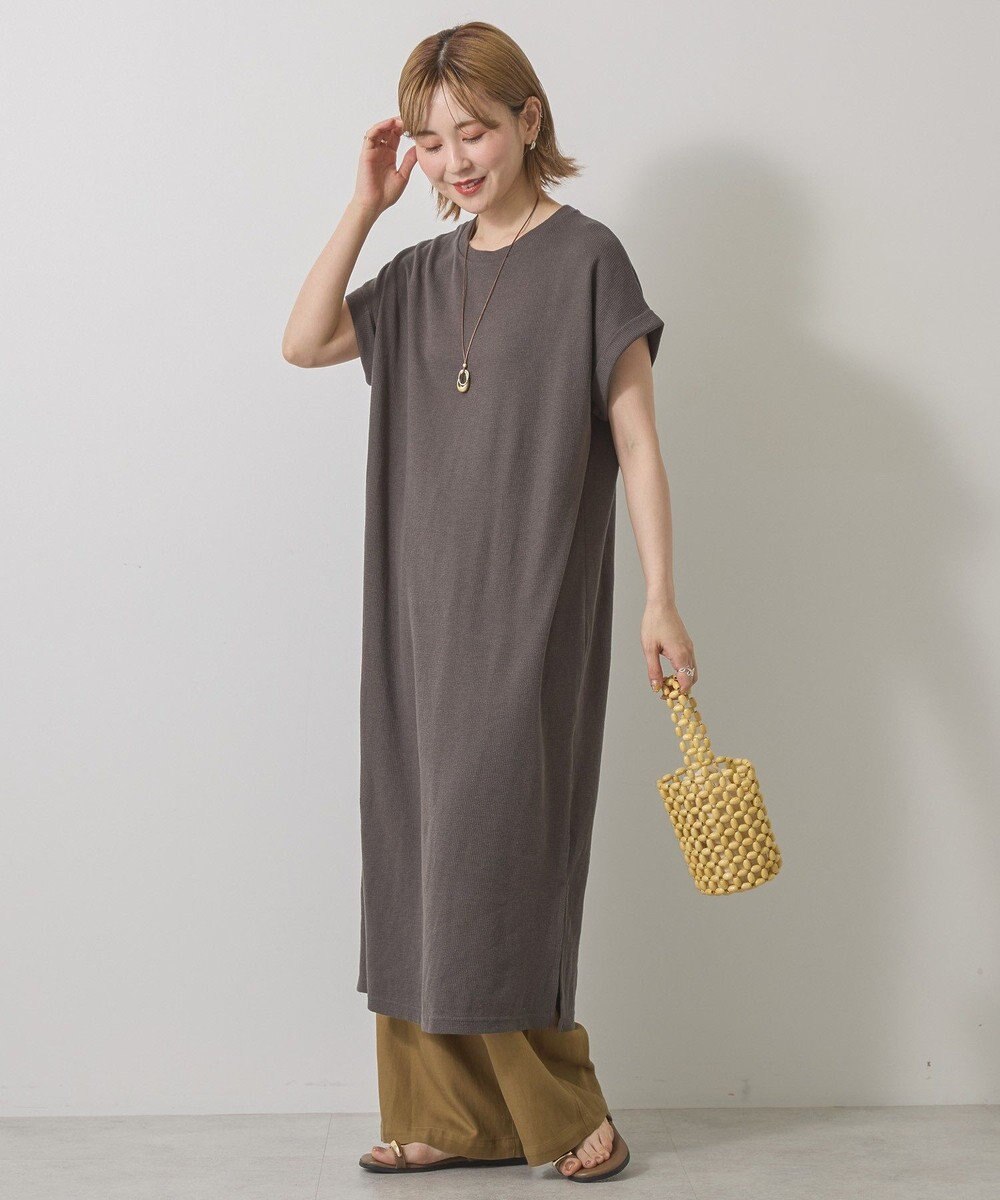 AMERICAN HOLIC ワッフルサイドスリット半袖ワンピース 