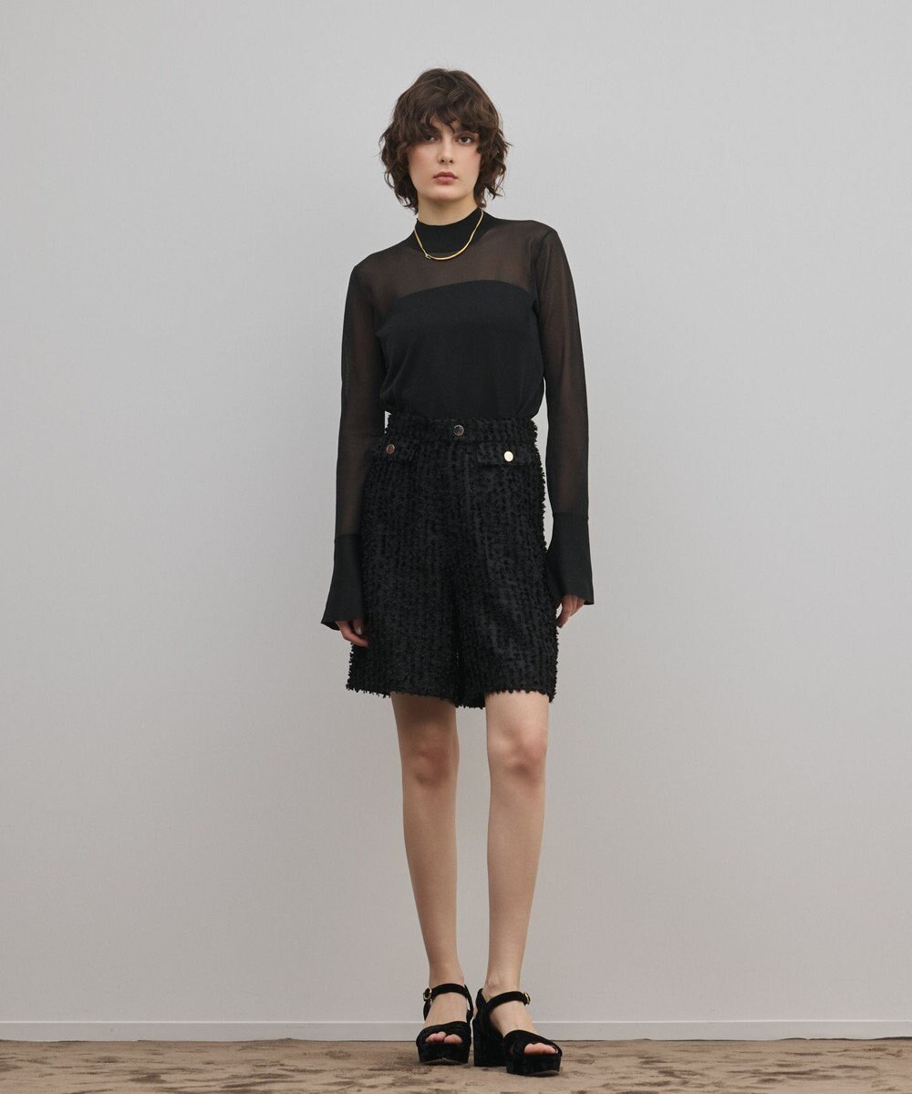 GRACE CONTINENTAL シアーハイネックニットトップ 