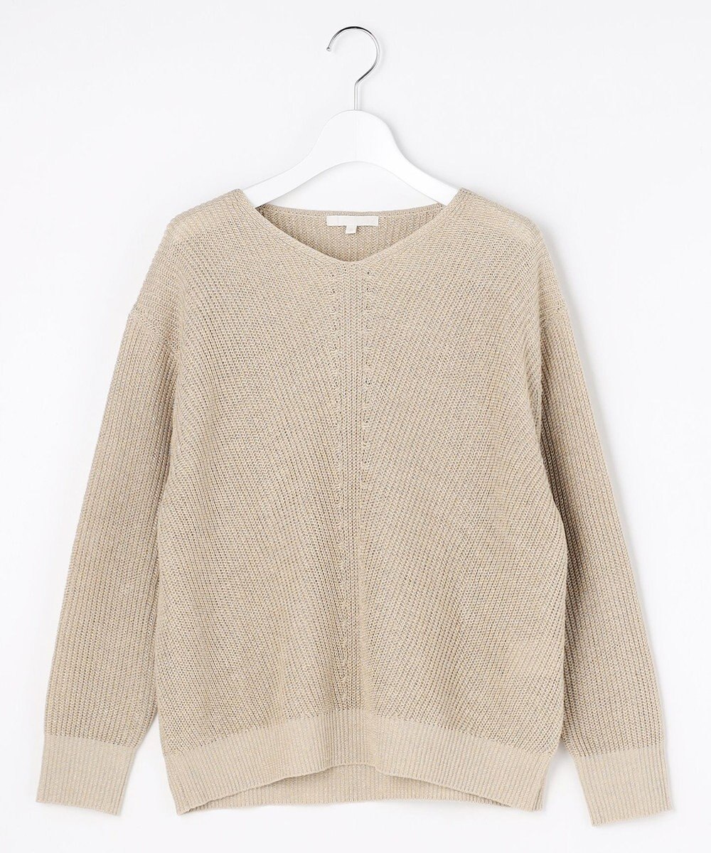 自由区 L リネンミドルゲージプルオーバー ニット 