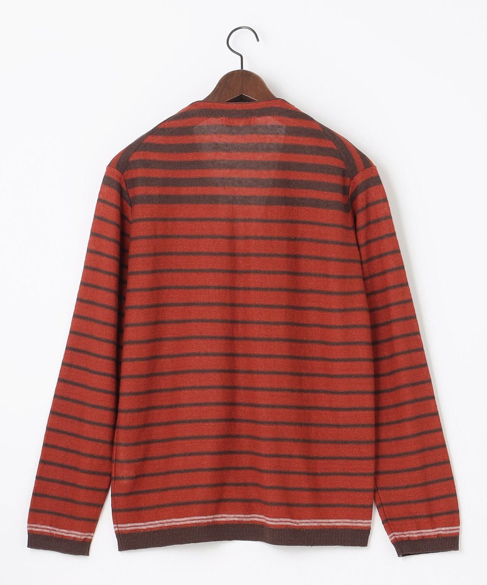 JOSEPH ABBOUD 【洗える】フランドルリネンボーダーカーディガン 