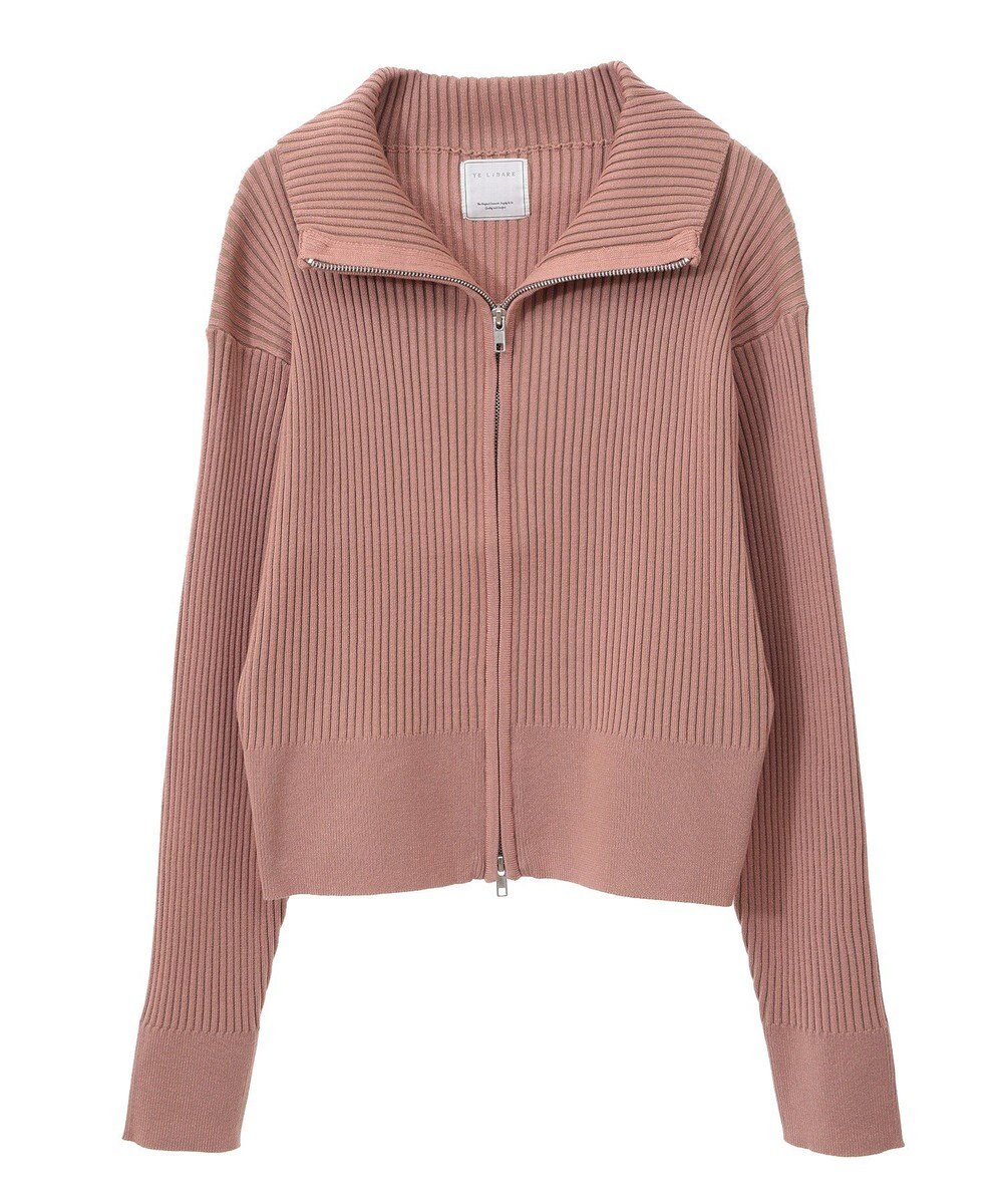 Green Parks 配色リブＺｉｐニットカーディガン 