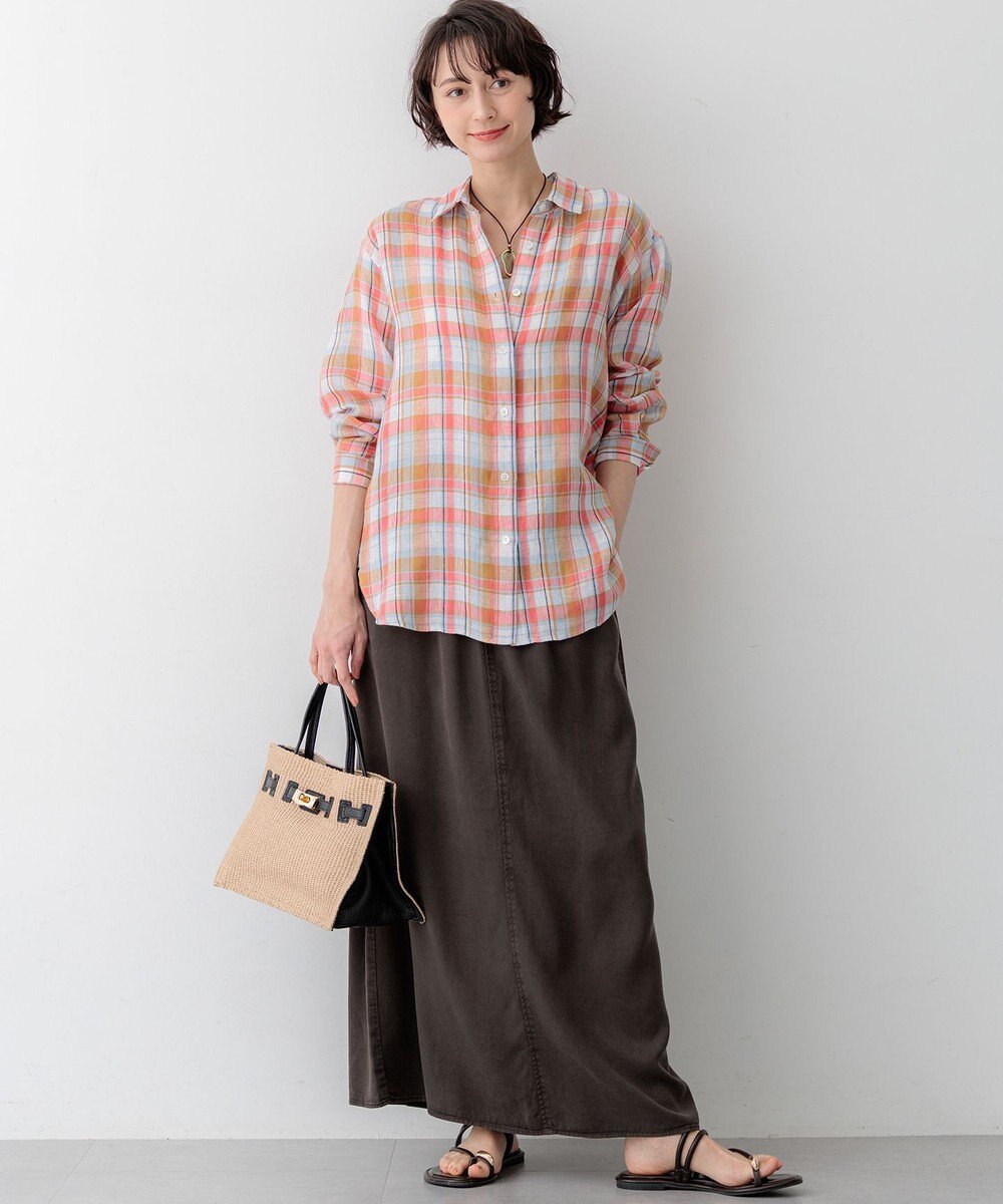 23区 L 【SLOW/一部店舗限定】ガーメントツイル セミフレア スカート 