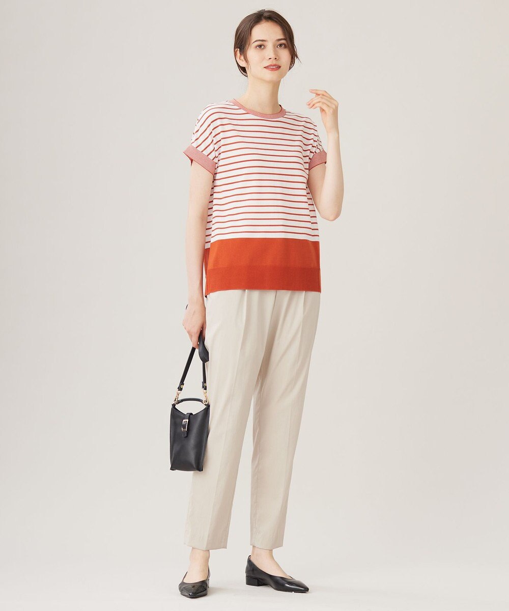 自由区 L 【WEB限定・洗える】ニットソーボーダー トップス 