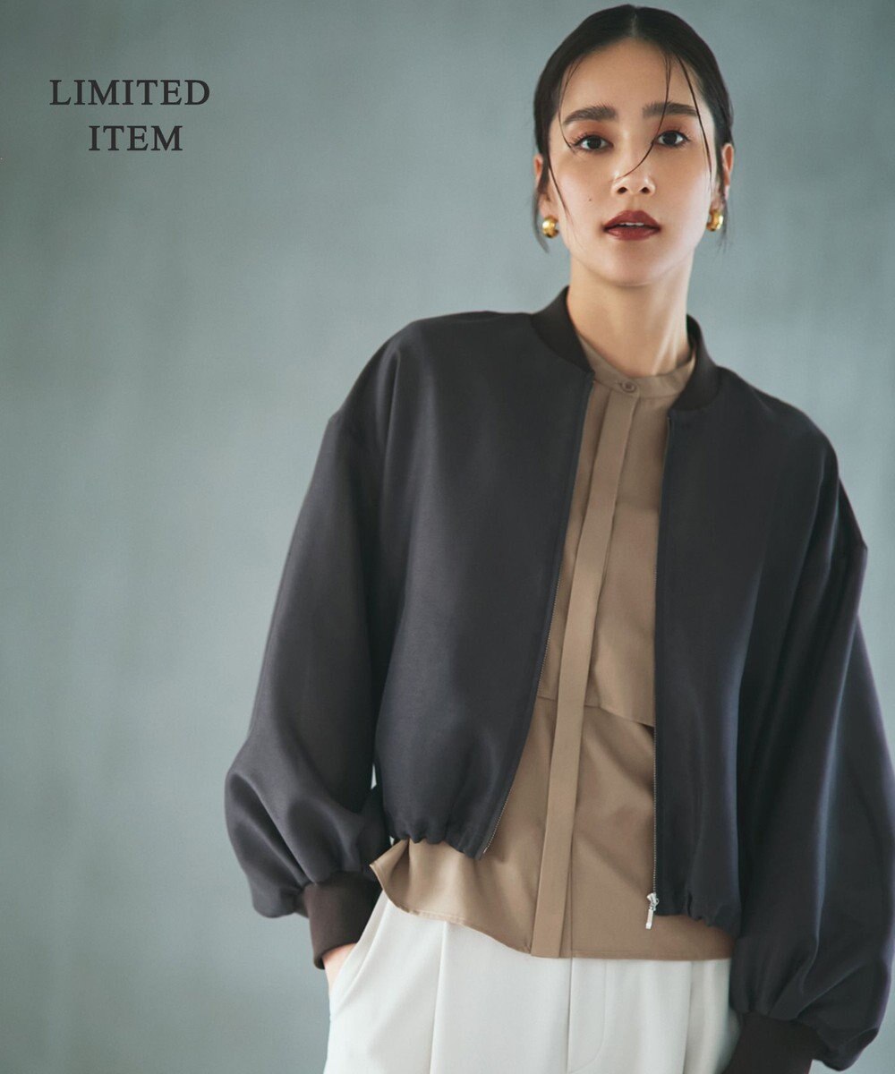 ICB 【WEB限定・洗える】シルキーツイル  クロップドシャツ 