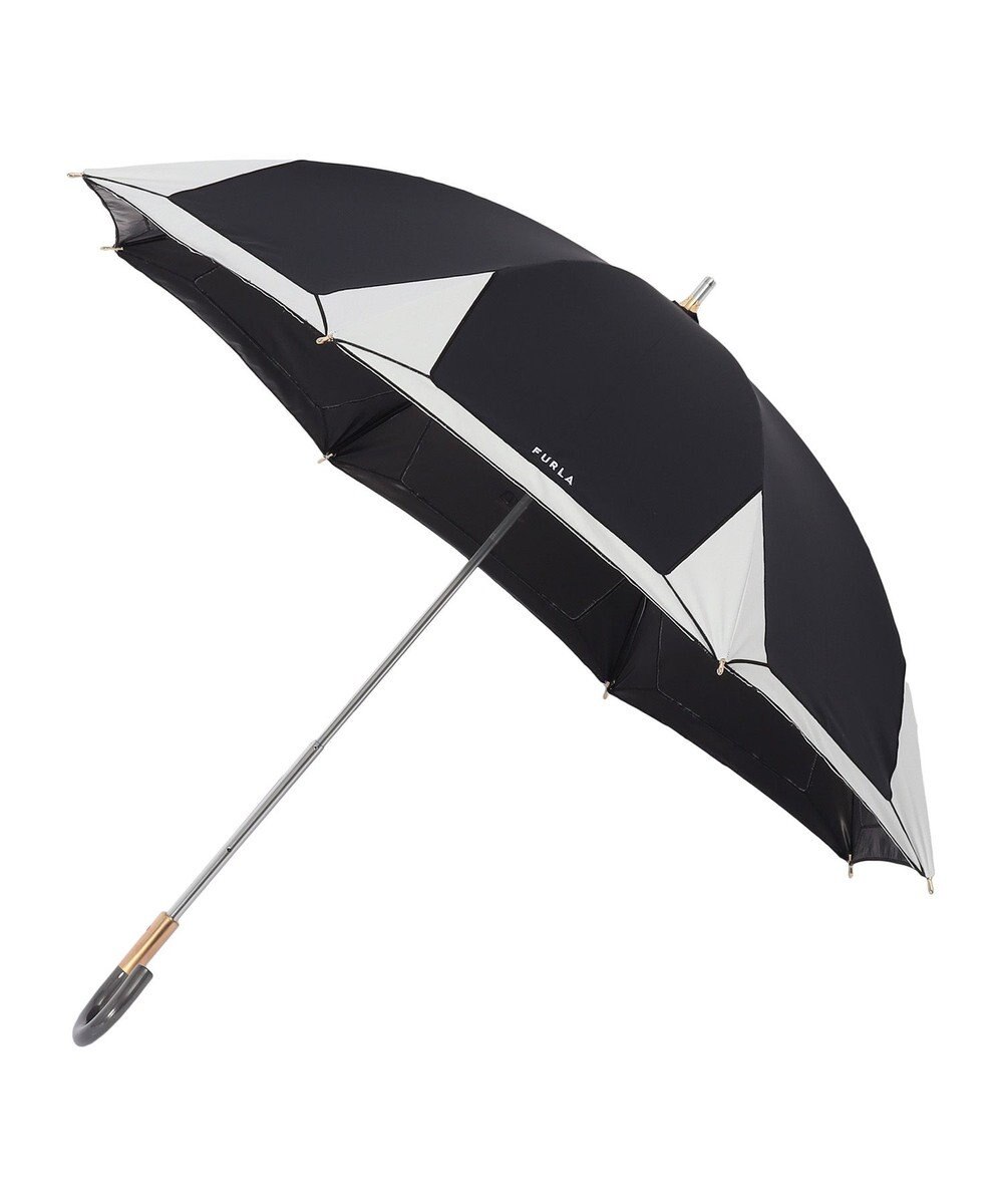 MOONBAT 【フルラ （FURLA）】晴雨兼用日傘 長傘 バイカラーロゴ刺繍 一級遮光 UV 