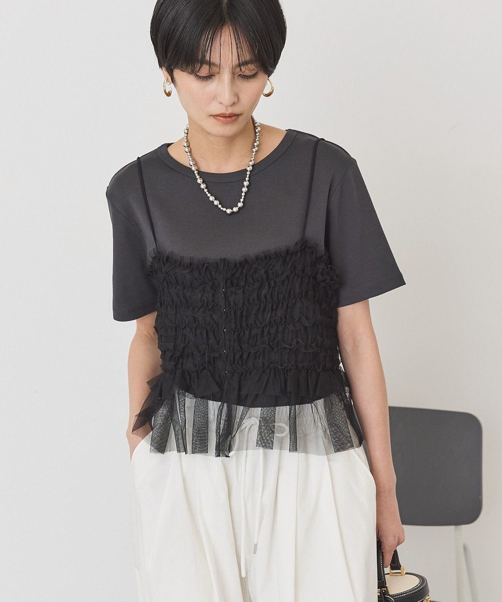 AMERICAN HOLIC 【2点セット】半袖Tシャツ＋チュールビスチェ 