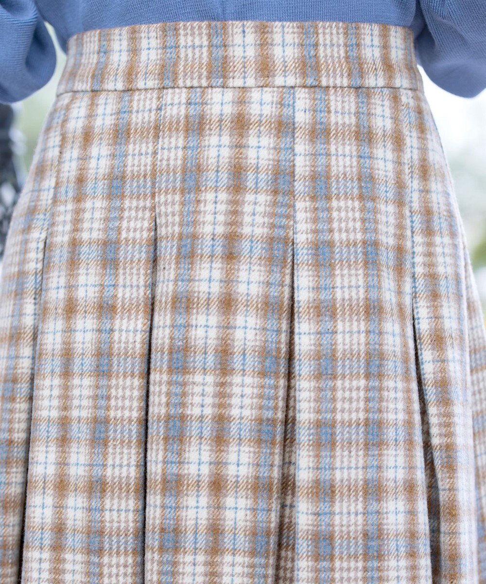 Tiaclasse 大人上品なウール調タックフレアスカート 